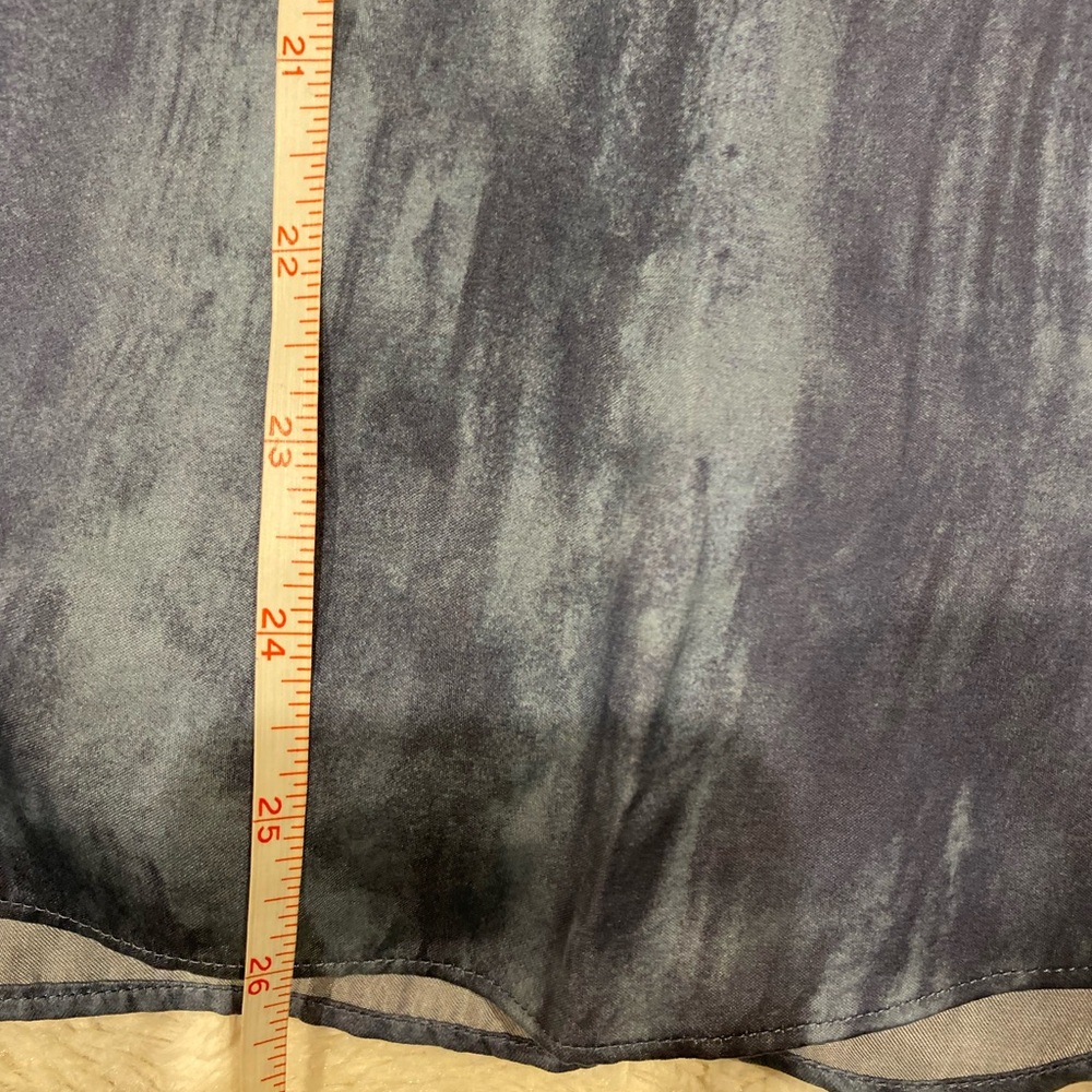 WHBM Elegant Blue Satin Mock Neck Women's Blouse size 12 - Picture 10 of 10